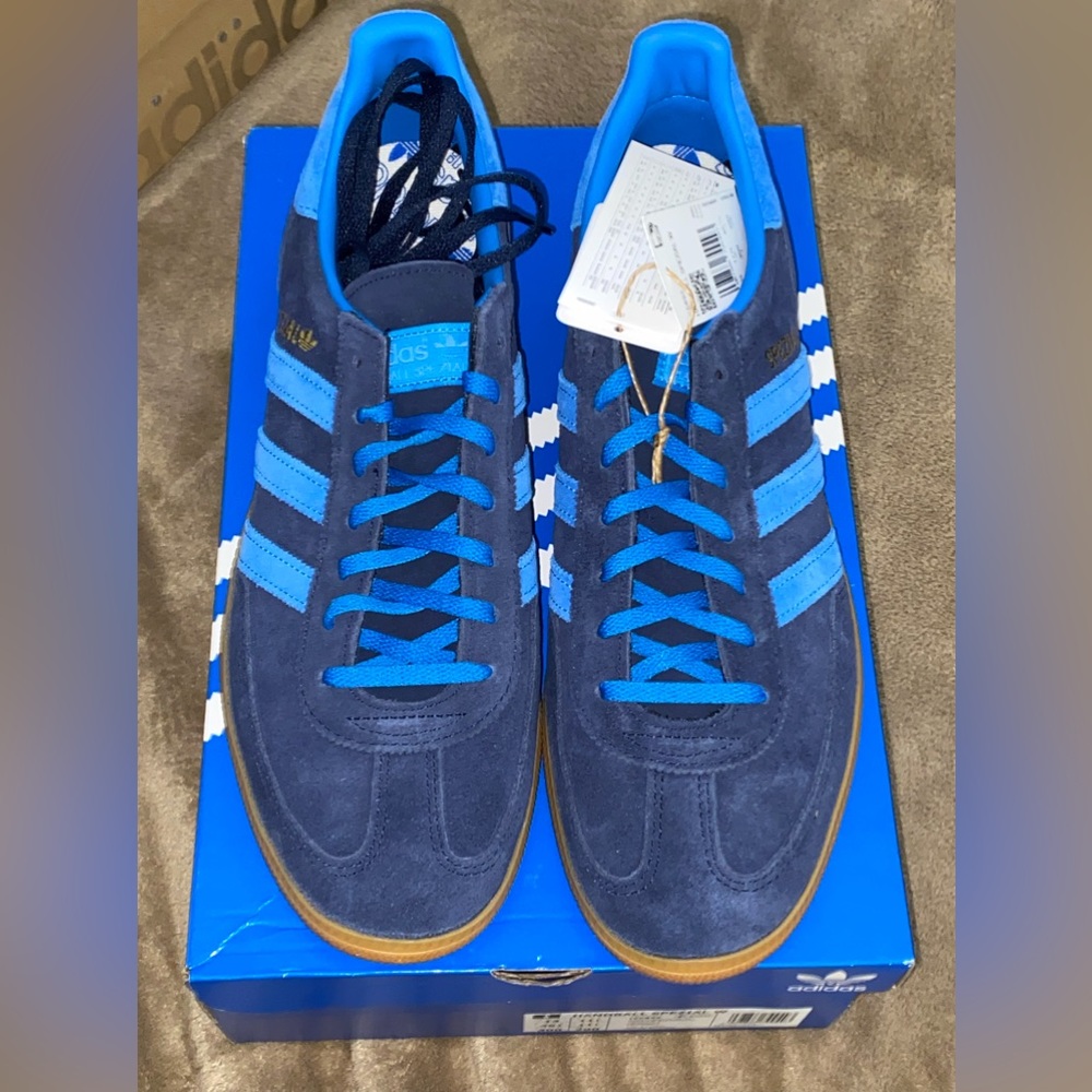 Adidas Originals Handball Spezial W US Mens 12 Blue/Blue these are Men’s 12